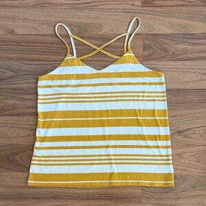 Striped Yellow and White Women's Top
